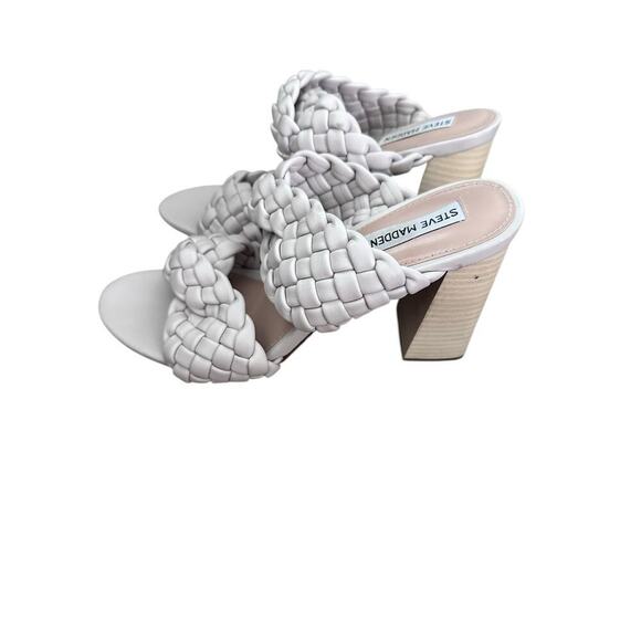 Steve Madden Women's Cream Beige Braided Twisted Heels Size 11M - Picture 6 of 10